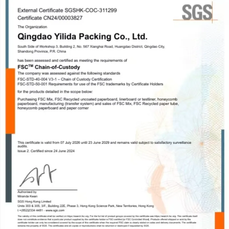 Qingdao Yilida प्याकेजिङ्गले FSC आपूर्ति र माग श्रृंखला व्यवस्थापन प्रणालीमा विशेष तालिम सञ्चालन गरेको छ।